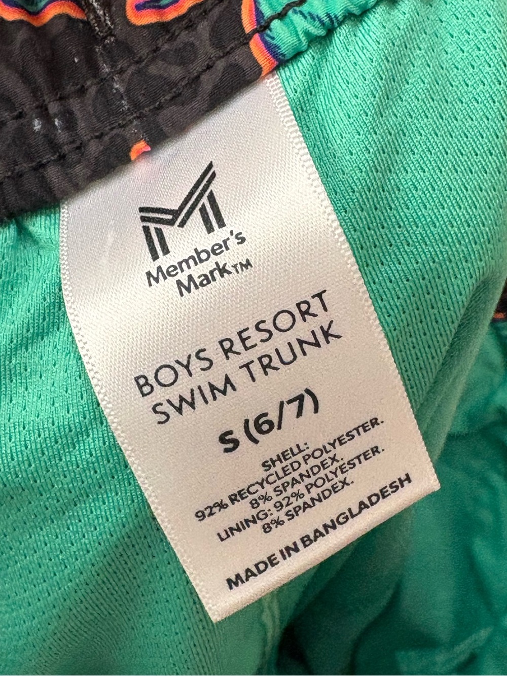 Boys Black Swim Trunks with Teal Dinosaur Print, Size S 6-7 NWT - Picture 7 of 7